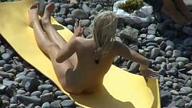 Undressed Beach - Golden-Haired & Brunette Hair on the Rocks