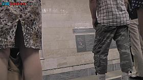 Best upskirt video of a blonde with tight g-string