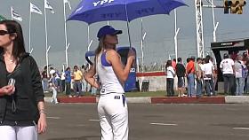 Race track hotties and their perfect asses on street candid cam
