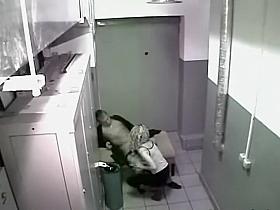Security cam caught sex in office lockers