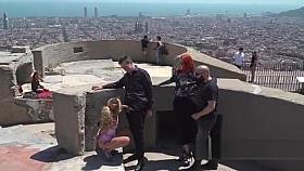Blonde sucking dick at Barcelona view