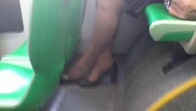 mature bbw pantyhose in bus (she know I filming)