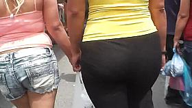 Nice of girl ass leggins black