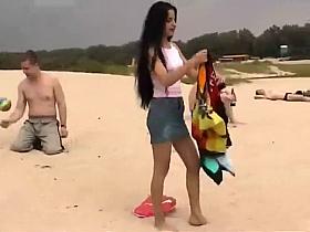 Sexy Amateur Russian Girls Doing Nudism on Public Beach