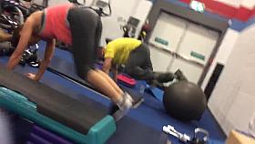Sexy young teen gym workout