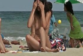 topless nude beach candid compilation