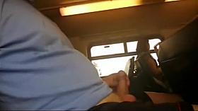 Wanking his little dick on an afternoon train ride