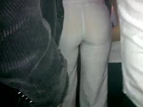 sexy ass in tight white pants