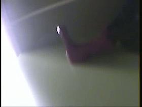 Blond chick caught pissing in the public bathroom