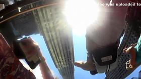 Spicy upskirt shot in a big city