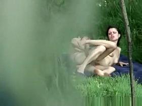 river shore naked couple sex