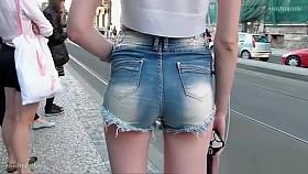 Girl in a sexy shorts