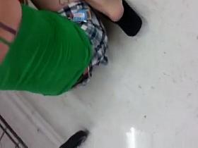 Teen thong slip at the supermarket