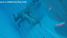 Underwater cam at sauna pool