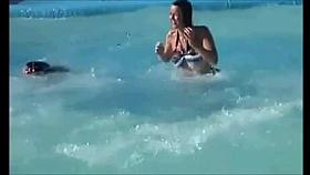 water slide expose tits