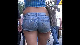 Nice Round Ass in Jean Shorts