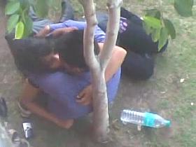 Kissing GF in delhi park