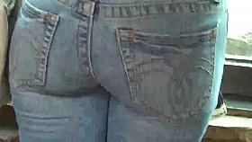 Young tight ass & butt in blue jeans