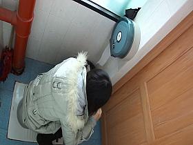 Toilet spy camera gets Asian babe while pissing long and hot