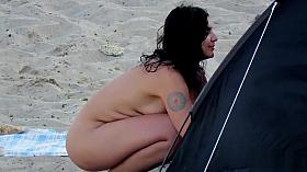 Amateur Nude Beach MILFs - Voyeur Hot Big Tits Mature Video