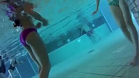 Bootylicious babes filmed under the water