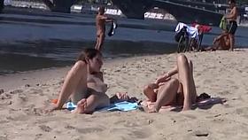 Nudist beach brings the best out of two hot teens