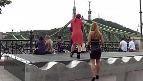 Euro redhead anal fucked in public bar