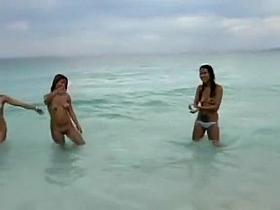 Thai girls having a nude bath