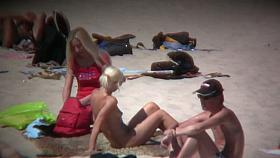 Smoking hot blonde on hidden beach cam