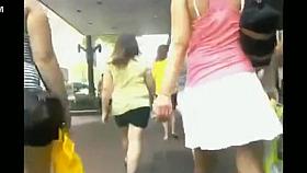 Slow motion upskirt videos of girls in public