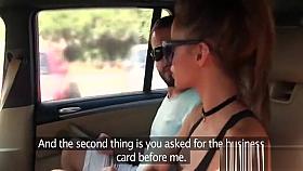 Teen female taxi driver fucks on backseat