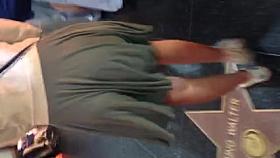Super fat ass in grey skirt