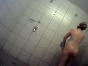 Sexy granny is showering her flaccid body in the shower