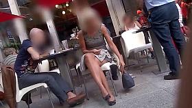 Sexy Legs Miniskirt Dress candid at public place