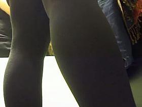 Chubby ass with red panties upskirt in changing room