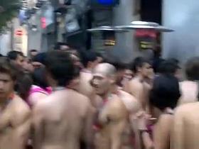 Half-naked students on my street