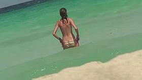 Topless Big Boobs On the beach