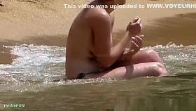 Sexy girl bathing in the sea