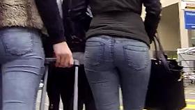 Candid - 2 Sexy Teen Ass In Tight Jeans