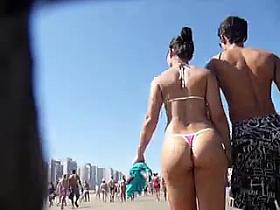 Hot ass in thong on the beach