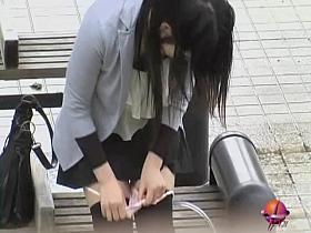 Sexy Japanese gal in a nasty public sharking video