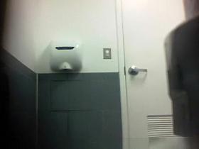 Ebony girl caught peeing in toilet
