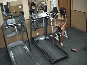 Training in gym voyeur