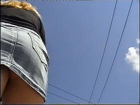 Free collection of upskirt shots with several butts in thongs