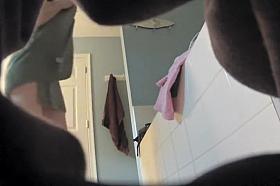 Geeky sister spied nude in bathroom