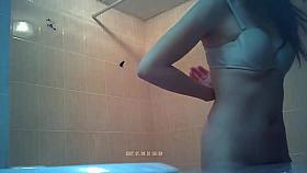 Charming asian naked in the shower