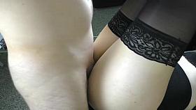 Big Ass Schoolgirl has sex in Stockings