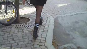 Boots and black tights