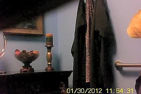 Fatty granny gets on the toilet spy cam with cellulites ass