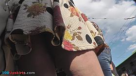 Upskirt panty of the brunette woman with pretty hot ass
